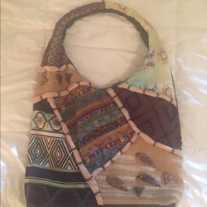 Boho mixed media purse